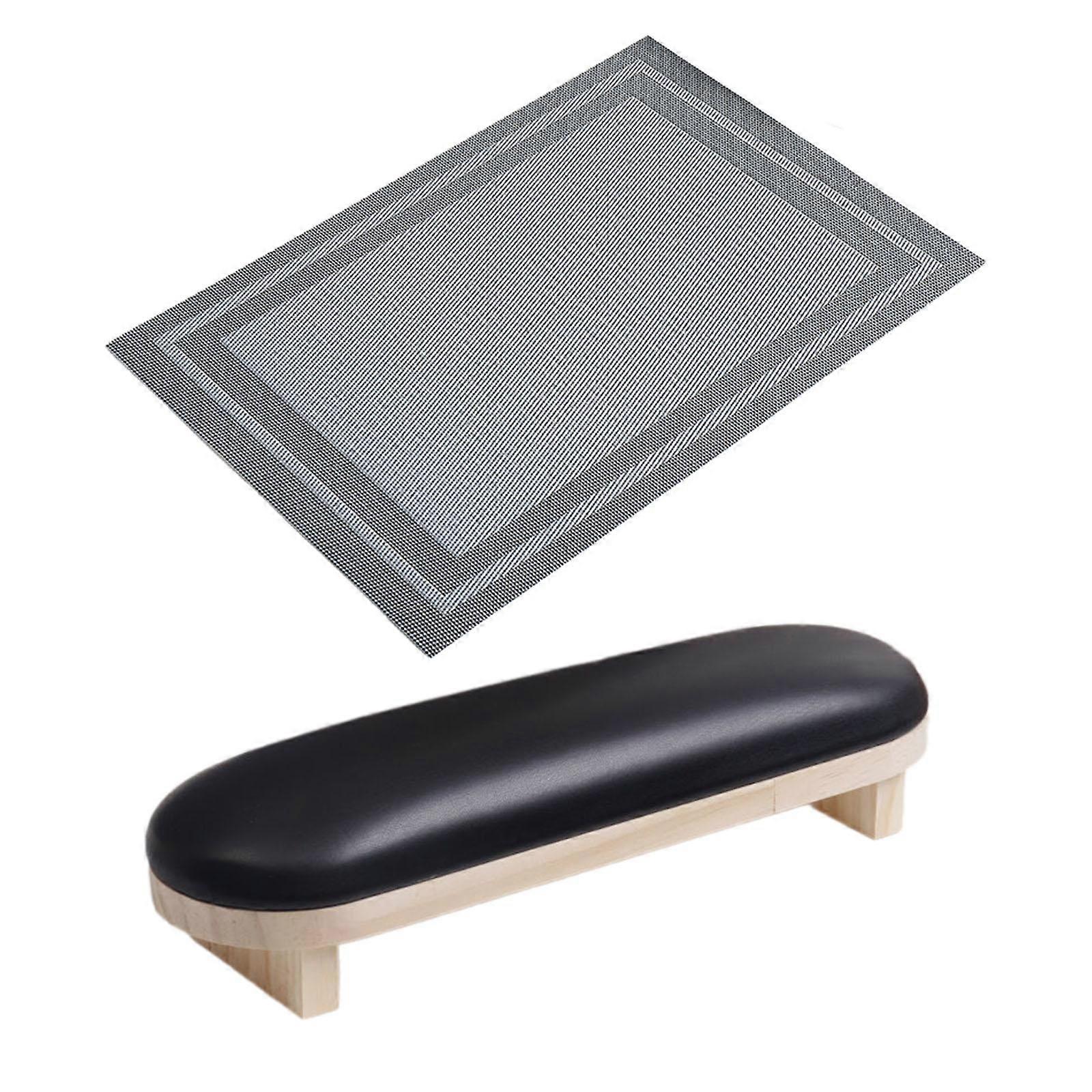 Repose-mains en cuir PU pour manucure pédicure salon à usage domestique noir