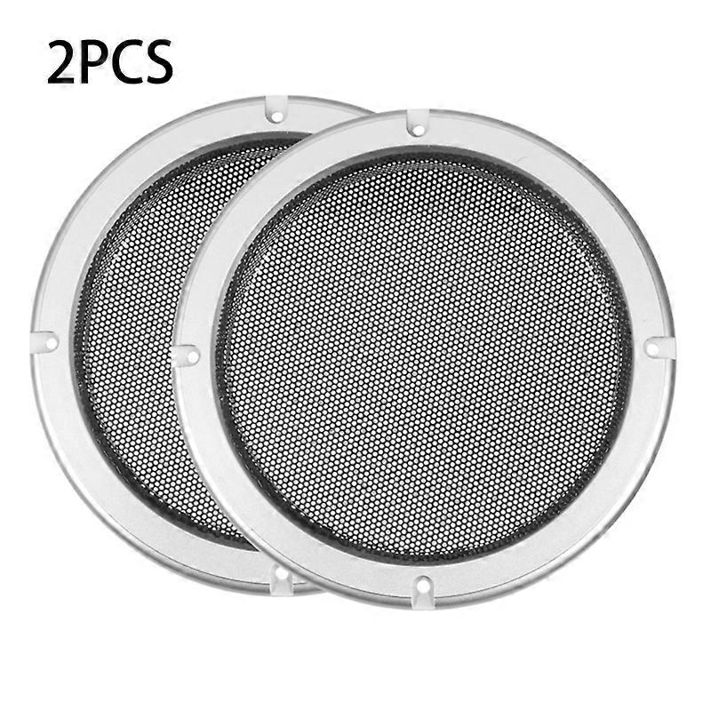 2Pcs Speakers Cover 2/3/4/5/65/8/10 inch Protective Mesh Plastic Frame Grille