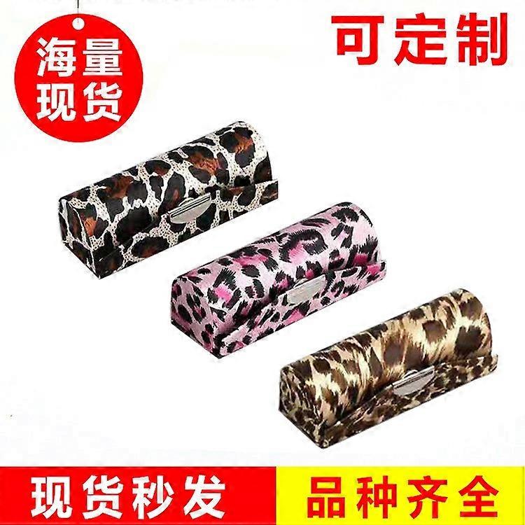 ليوبارد طباعة أحمر الشفاه حامل حالة مع مرآة صغيرة مستحضرات التجميل تخزين كيت ماكياج حالات السفر منظم حقيبة لحقيبة محفظة للسيدات والنساء والفتيات