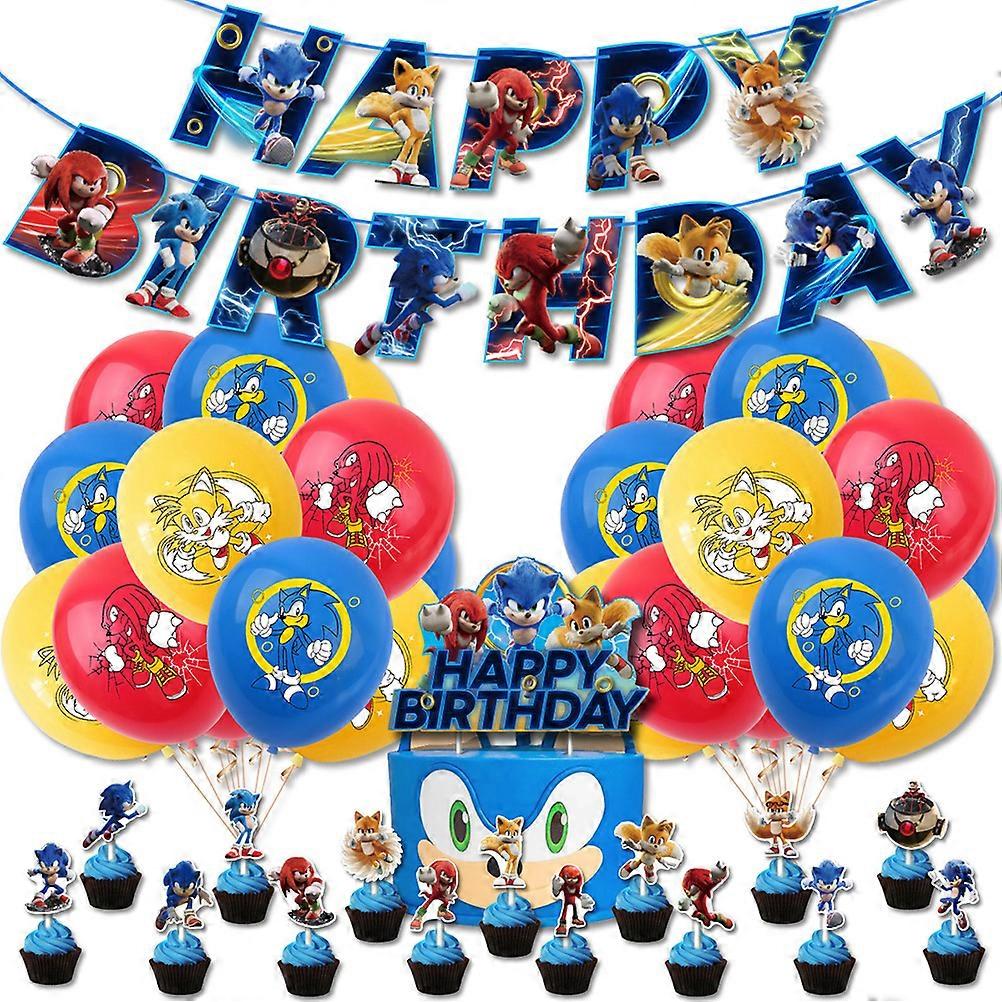 アニメゲーム誕生日パーティー用品ホットゲームパーティー用品バナーフラッグケーキトッパーバルーンフラットブルーリボン