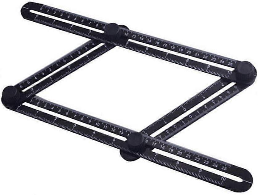 Black Plastic Multi-Angle Measuring Ruler - Measuring Tool for Handyman, Handyman, Carpenter