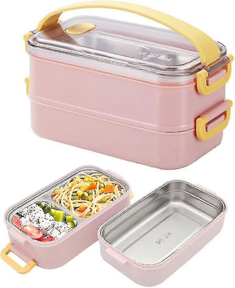 Bento Lunch Box For Adults Kids 2-layer Food Containers Comment Reusabak Luncx Food Container Zer Dish For Adults