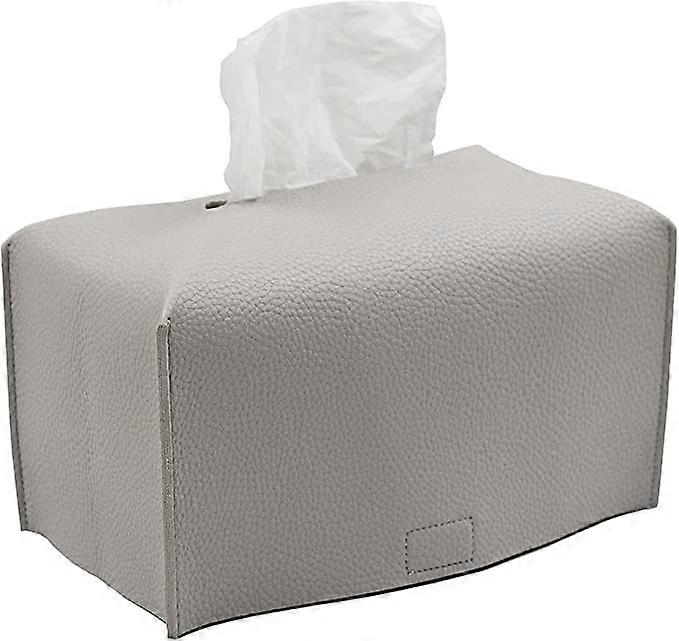 Tissue Box Cover, Modern Decorative PU Leather Rectangular Tissue Box Case Organizer Holder for Vanity Countertop, Night Stands, Living room, Office D