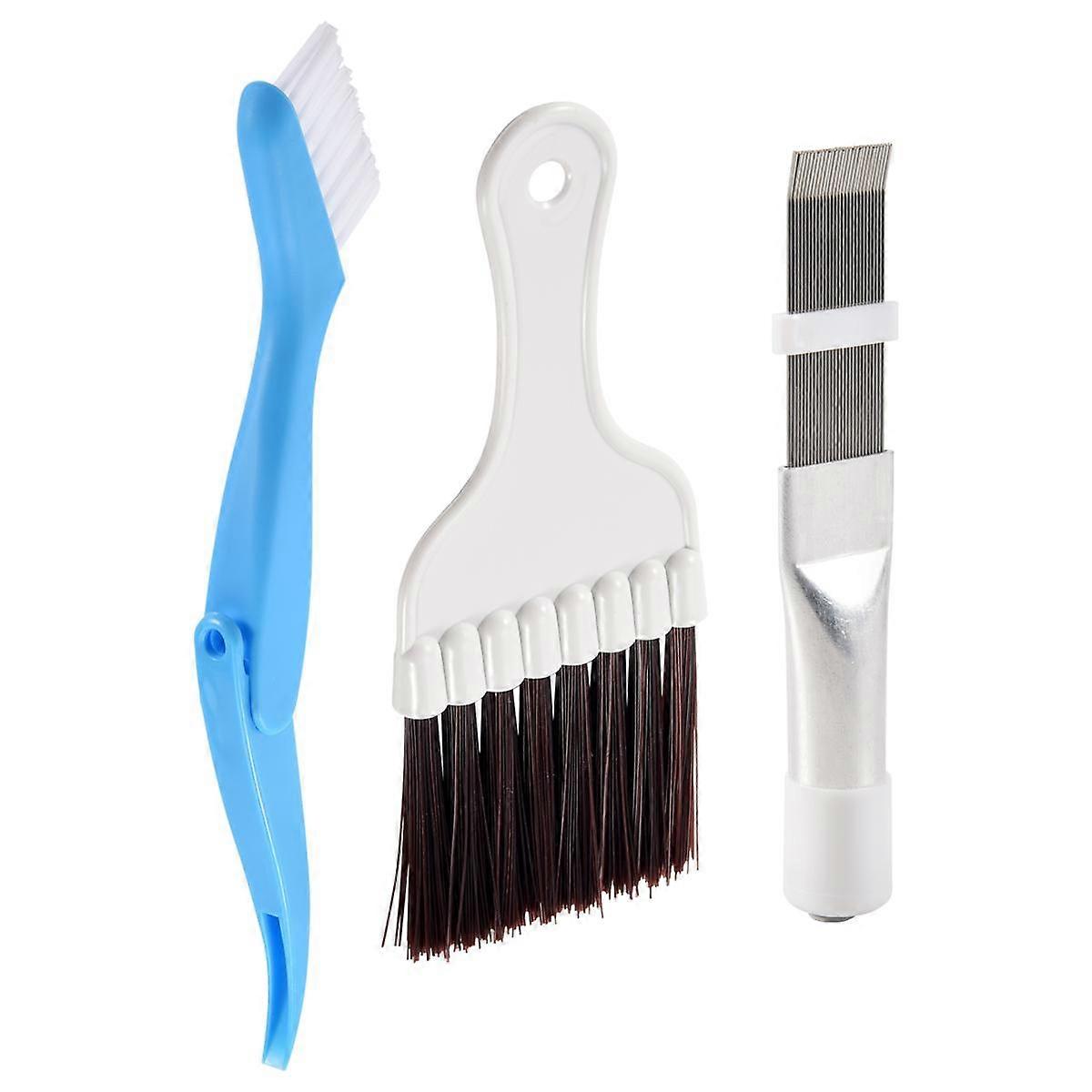 3Pcs Air Conditioner Manual Cleaning Tool Stainless Steel Fin Comb Radiator Air Conditioner Condenser Cleaning Brush