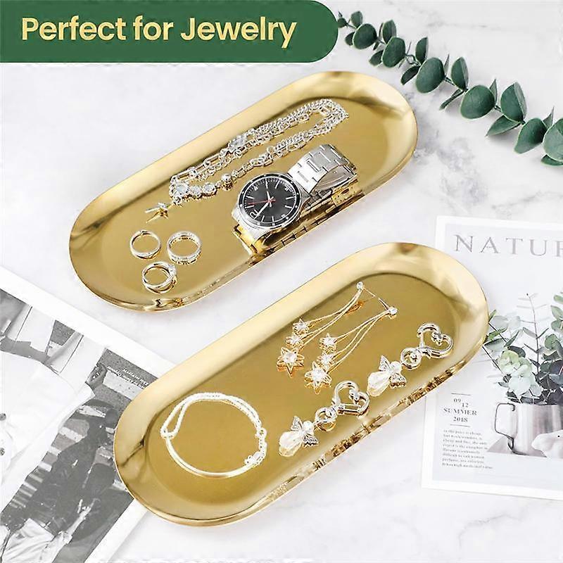 4PCS Stainless Steel Decorative Tray, Bathroom Vanity Tray for Dresser ...