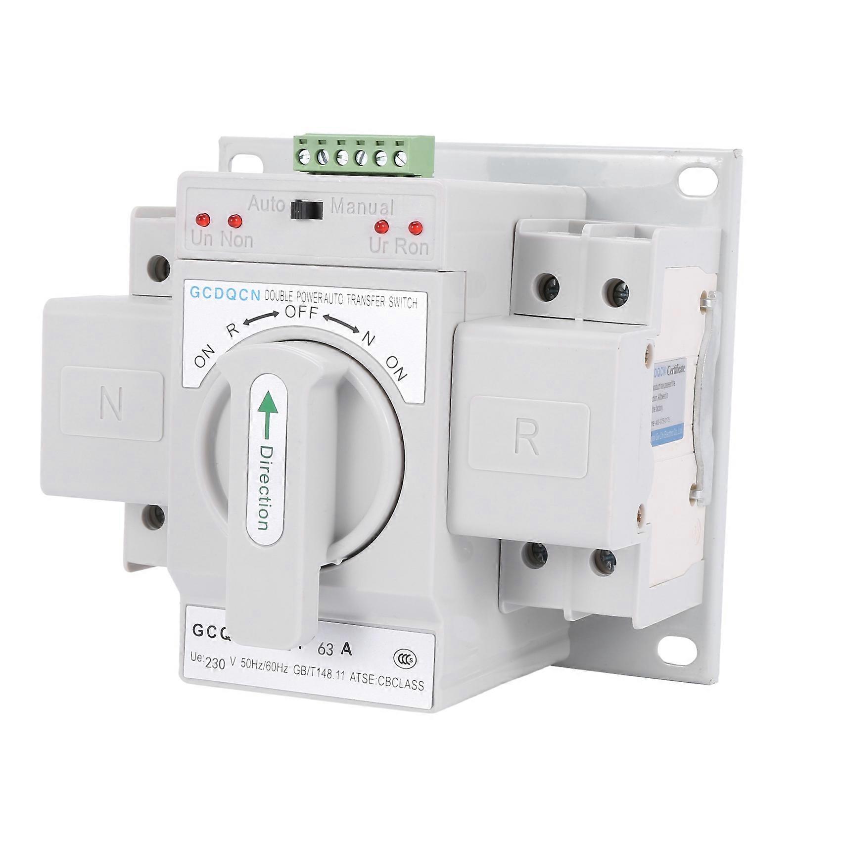 Dual Power Automatic Transfer Switch 2P63A Switch Gear Switch Cb Class Ats Home Single Phase 220V