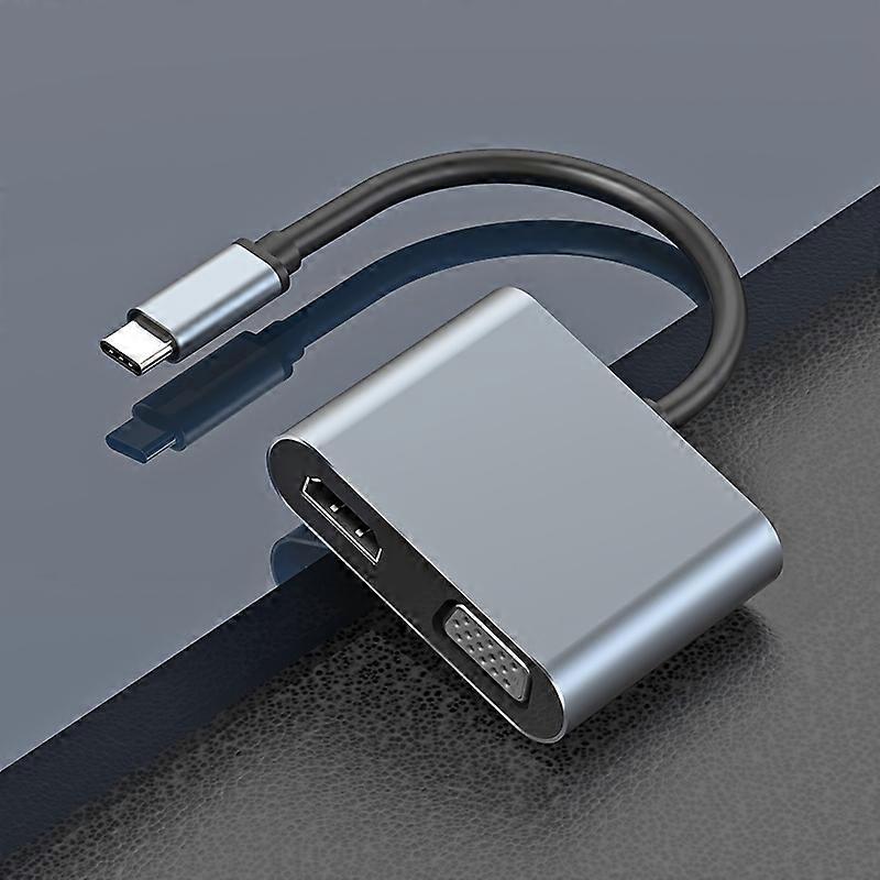 NADODO 4-in-1 USB-C Docking Station Hub with HDMI, VGA, USB 3.0, PD 100W Charging for Laptop, Phone, Switch - Aluminum, Multiport Adapter with 4K HDTV