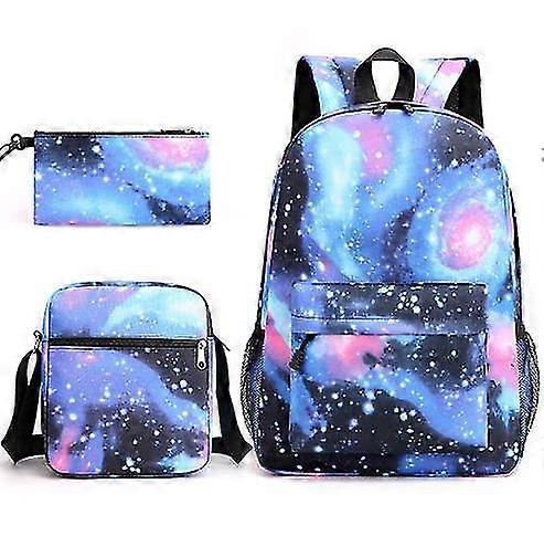 Starry Sky Backpack Lunch Bag Brevpapper Bagthree-piece Student present
