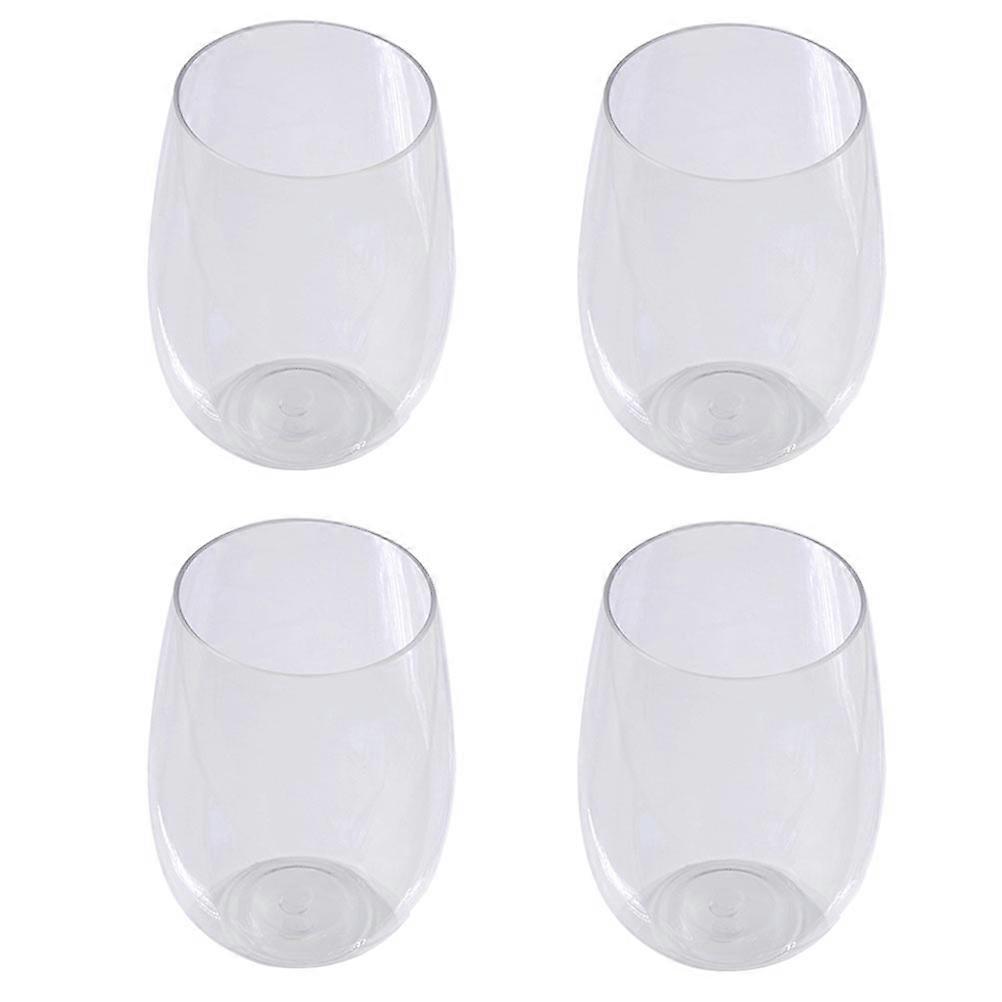 4Pcs Plastic Wine Cups Versatile Drinks Cups Transparent Drinks Cups for Party Use