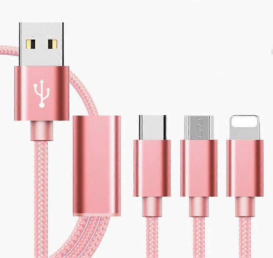 Suitable for mobile phone charging data cable Android Apple Iphone three-in-one with three braided cable USB new fast charge