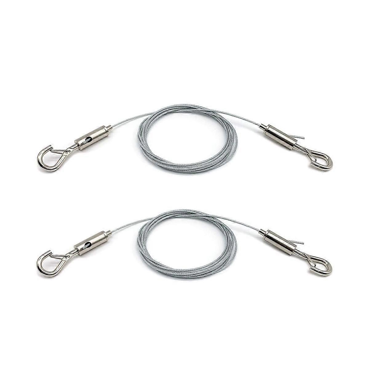 2 Pack Adjustable Picture Hanging Wire Heavy Duty Supports 50 Lbs , Stainless Steel Wire Rope, for