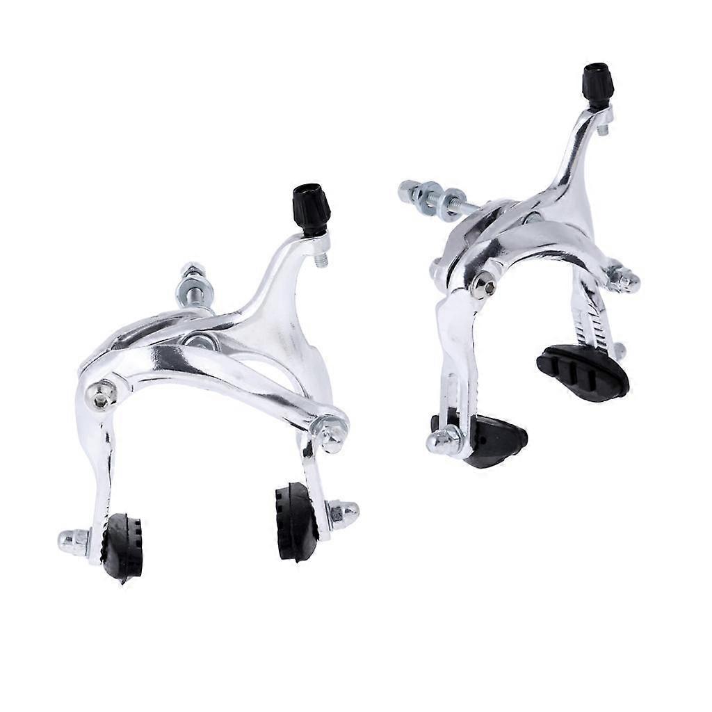 2Pcs Long Arm Clamp Side Pull Caliper Bremse Set Reibrad Bremse Silber