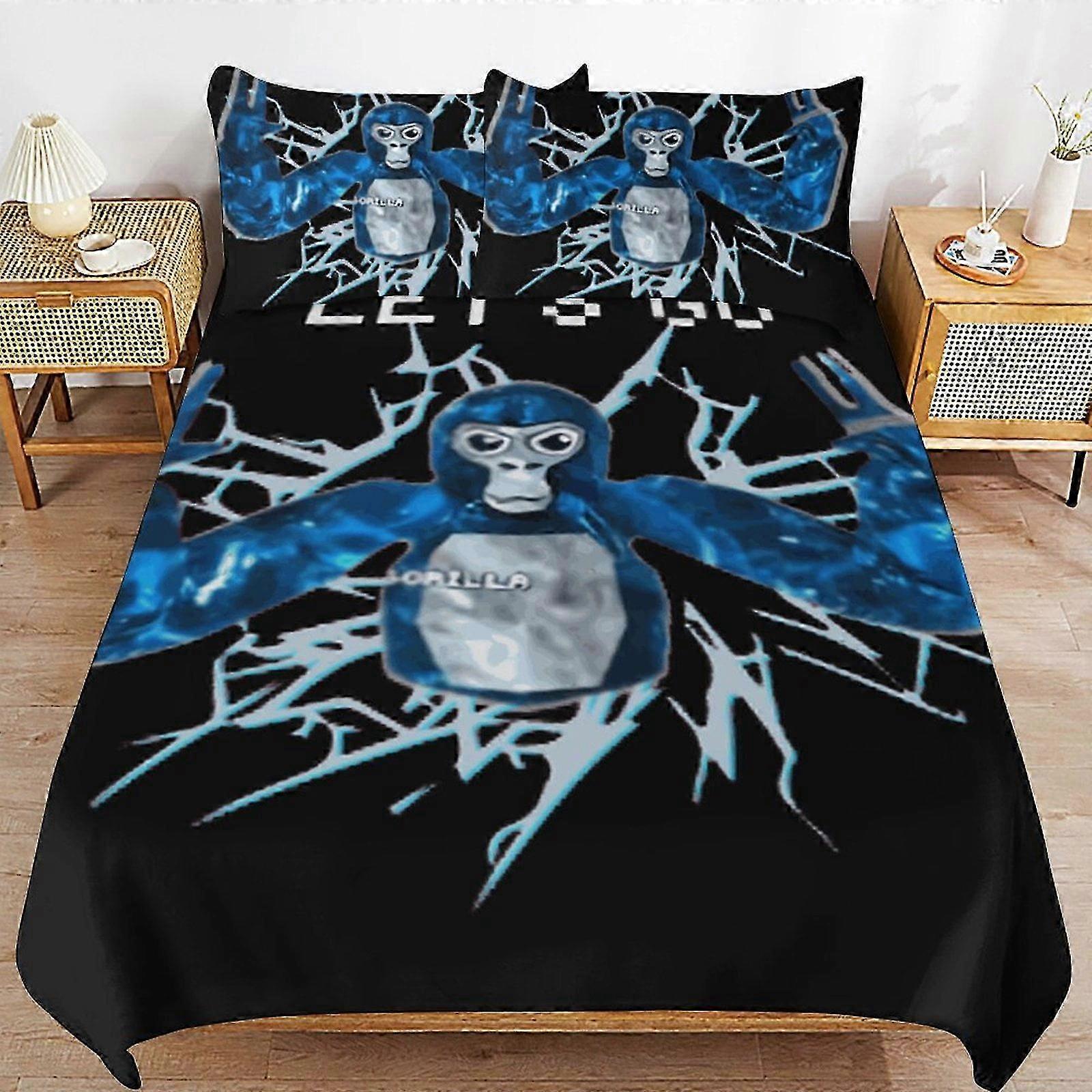 V115 Σεντόνια Gorilla Tag Bedding Set Παπλωματοθήκη Άνετο και ελαφρύ κλινοσκεπάσματα κινουμένων σχεδίων3 κομμάτι (1 παπλωματοθήκη και 2 μαξιλαροθήκες) Σεντόνια