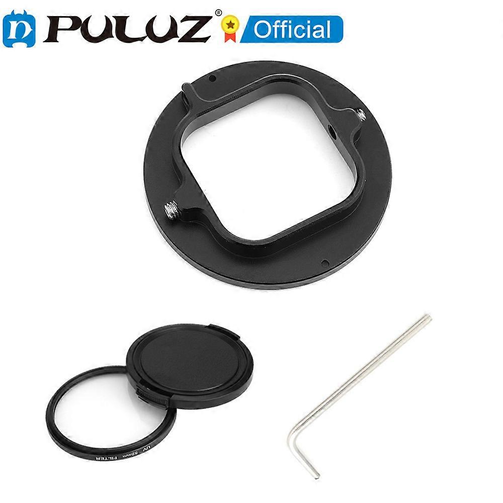 PULUZ 52mm UV Lens Filter Adapter Ring for GoPro Hero11 Black Mini HERO10 HERO9 Black Camera Photography UV Filter Lens Cap