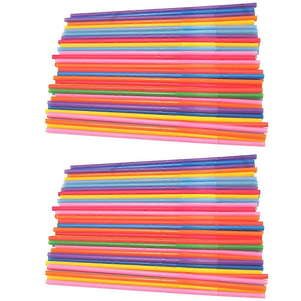 450Pcs Plastic Color Modeling Straws Bending Lengthening Disposable Straws