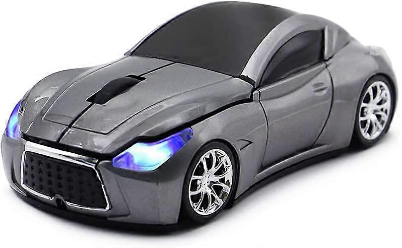Wireless Sports Car Mouse, Wireless Desktop Laptop Computer Mouse 2.4GHz Optical Mice for YFND (Gray)