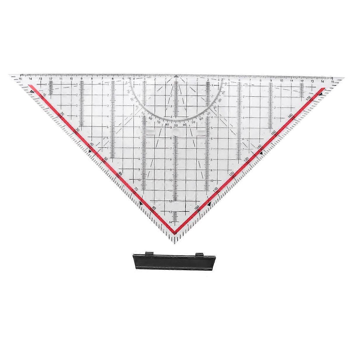 30CM Drawing Triangle Ruler Multi-Function Drawing Design Ruler with Handle Protractor Measurement