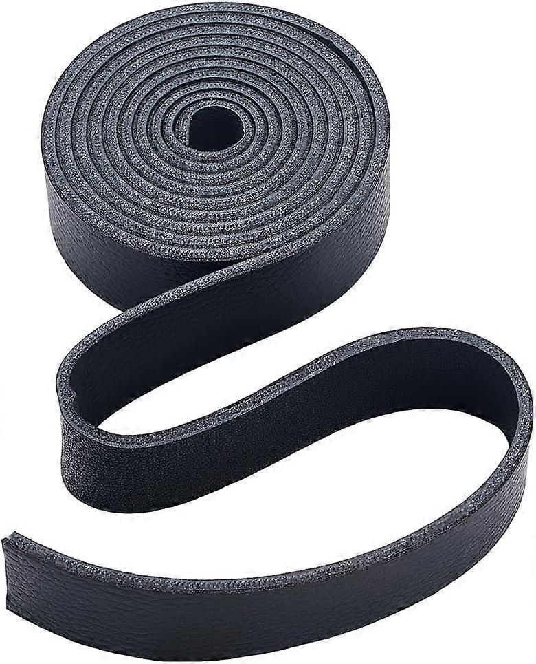 Flat Imitation Leather Cord Black 20x3mm about 1.42 Yards(1.3m)/Roll