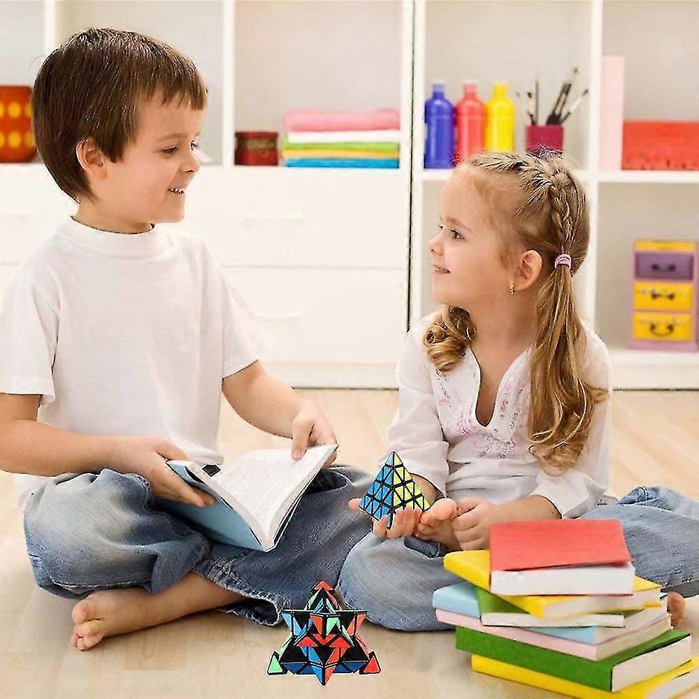 4x4 Pyramid Cube, Pyramid Speed Cube 4x4x4 Magic Cube Puzzle Toy Black