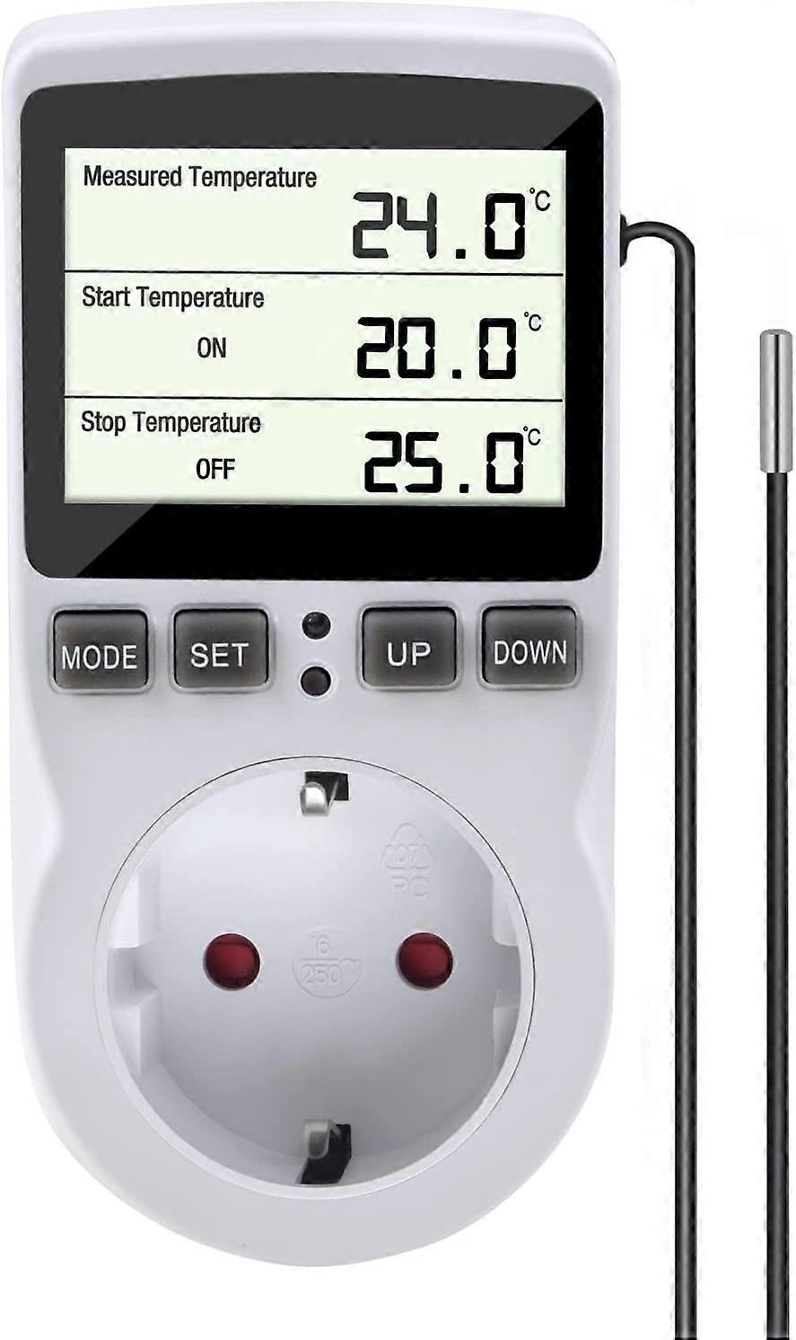 Thermostatsocke mit Sensor, digitale Timer-Steckdose, programmierbare digitale Zeitschaltuhr, Heizungsthermostat-Steckdose, Aquarium