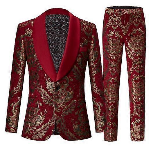 Men's Tuxedo Suits Slim Fit 2 Piece Formal Skinny Tuxedo Suit