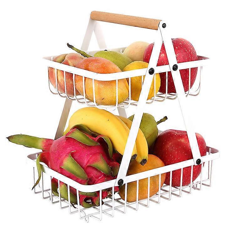 Creative Iron Fruit Basket Kitchen Storage Double Layer
