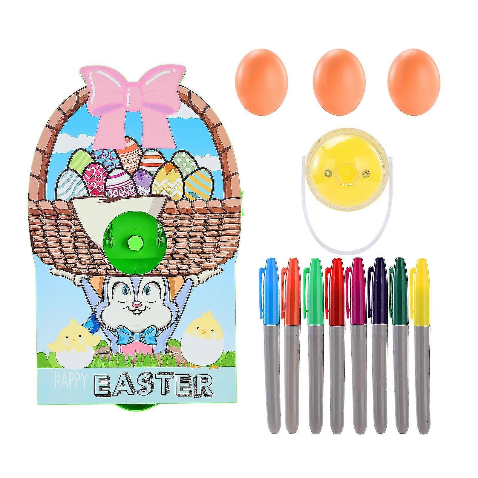 Easter Egg Decorator Easter Egg Spinner Decorating Machine Battery Driven Decorator Kit With 8 Colourful Non-toxic Markers Easter Toy For Kids(no Batt