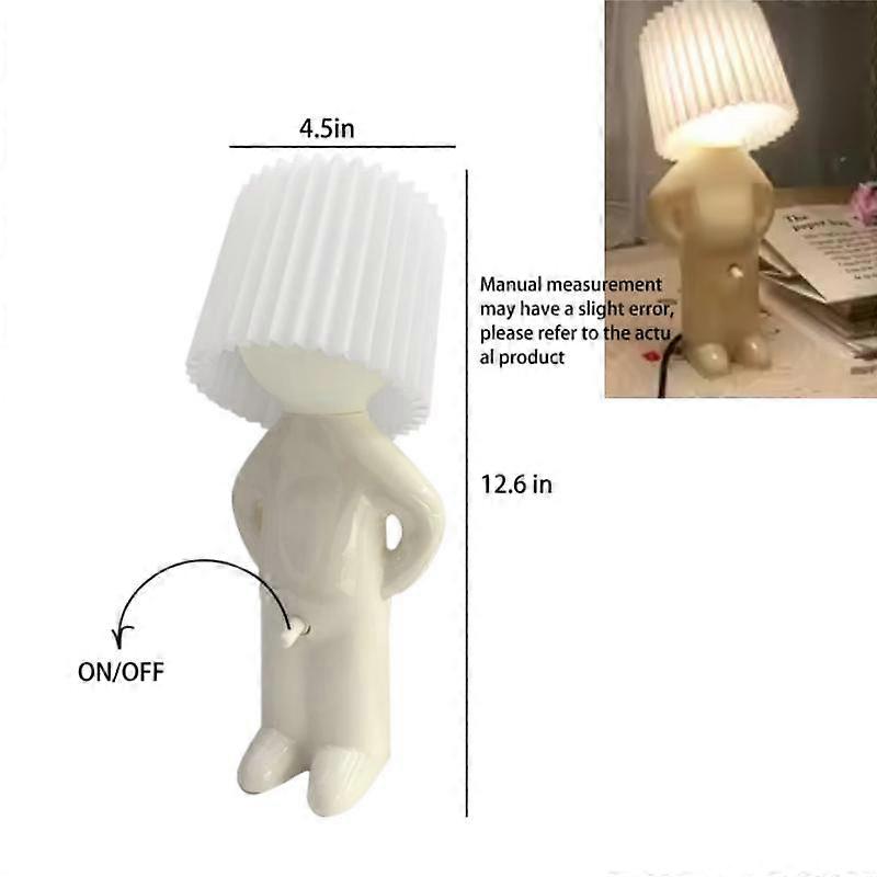 مصباح طاولة إبداعي صغير لكتاب الأطفال على شكل صبي شقي ضوء ليلي خجول مصباح للأطفال في المنزل وغرفة النوم والمكتب هدية للديكور