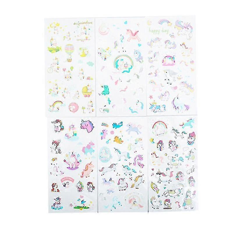 6pcs Board Animals Stickers Rative Diary Stick Label Hand ( Pattern)