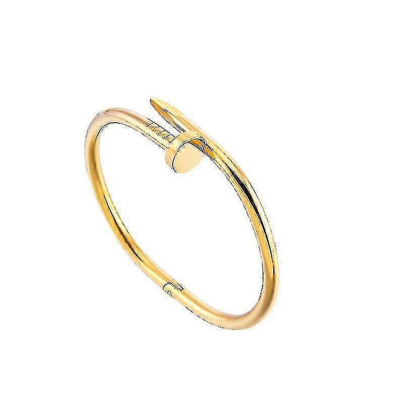 Gold Open Adjustable Nail Bracelet