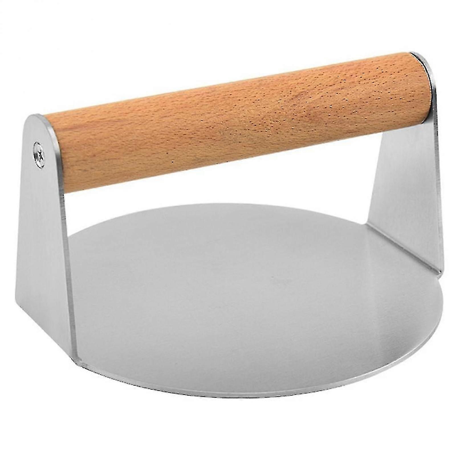 304 Stainless Steel Meat Press With Wooden Handle Manual Meat Press Hamburger Press Burger Press Ki