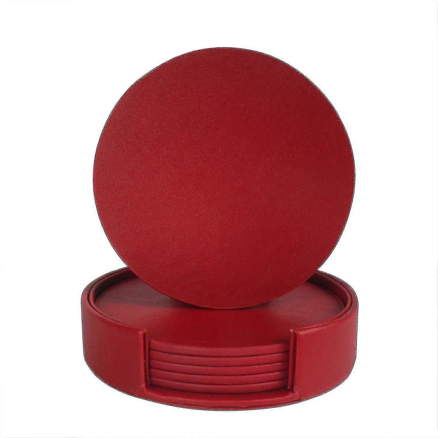 Leather Coasters Spill Protection For Table Desk Durable And Non Slip Leather Coaster Fit Common - JA
