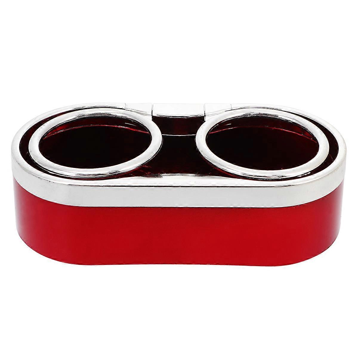 1Pc Multi-function Double-Cup Holder Automobile Water Drink Rack(Red)