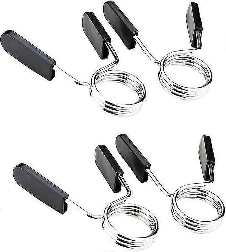 2 Pairs Spring Clip Collars for Standard Smooth Solid Rod Dumbbell Bar