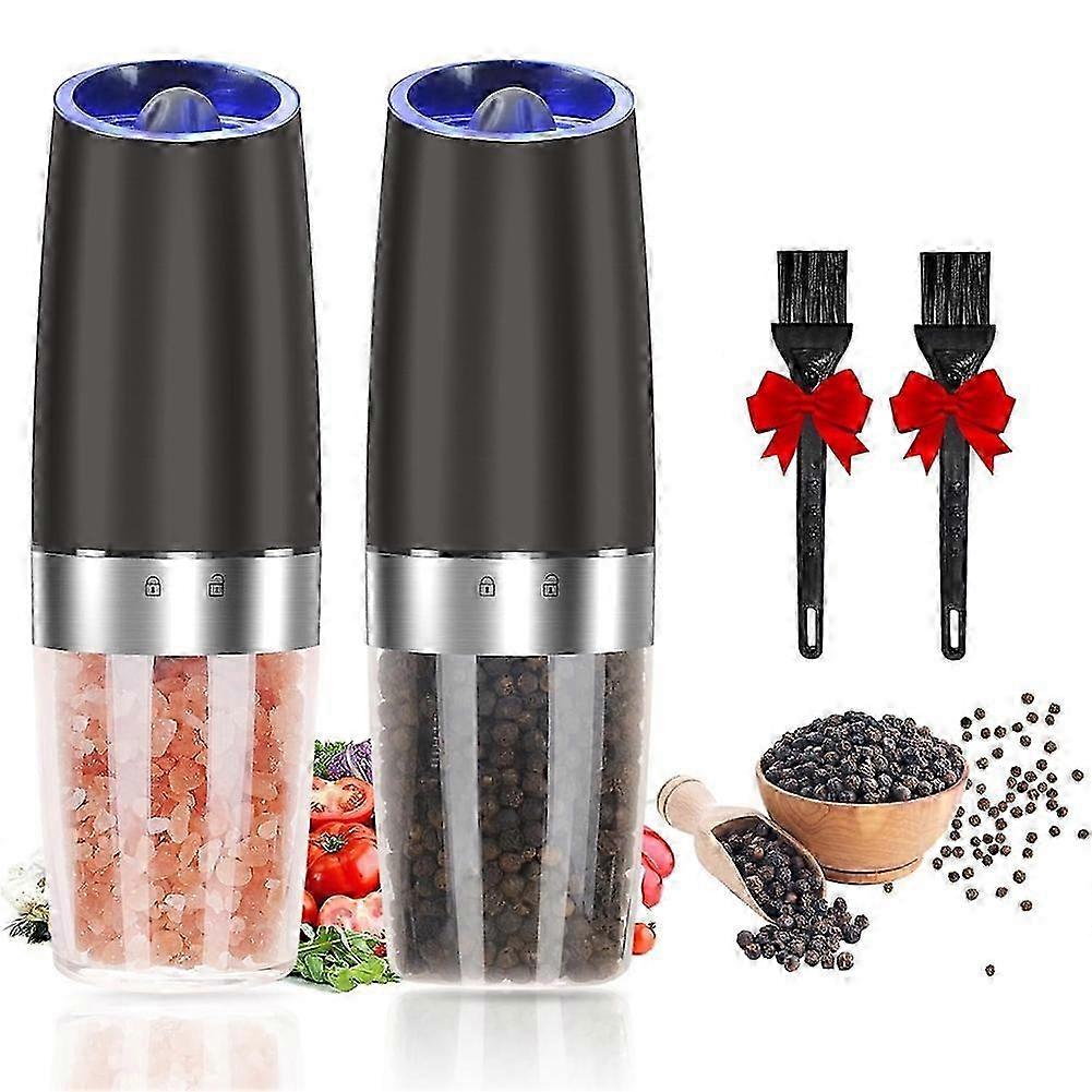 Electric Salt and Pepper Grinder, Adjustable Coarseness, Automatic Mill Grinder, Battery Powered with LED Light