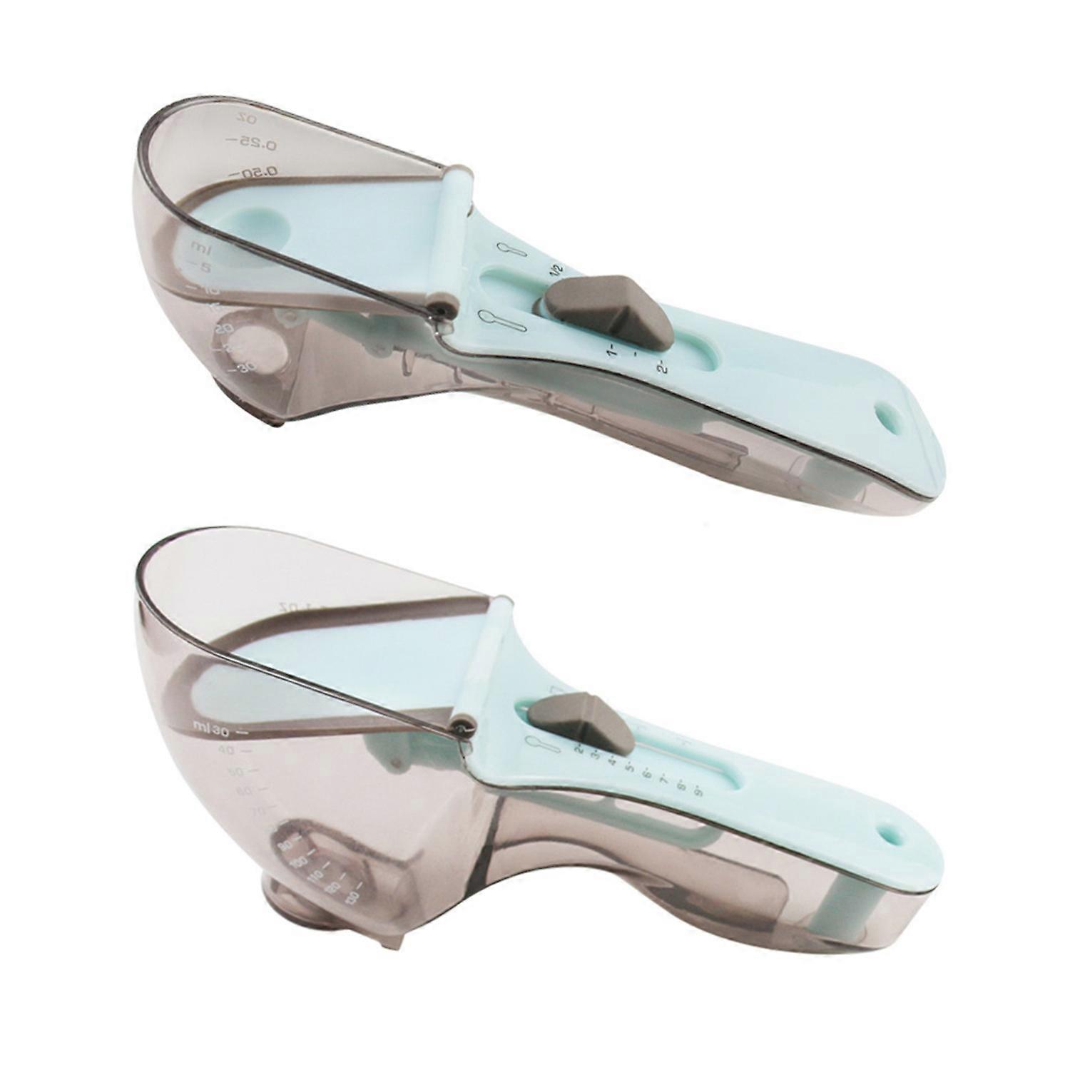 2Pcs Adjustable Measuring Spoon Set Battery-Free Easy to Use And Clean Magnetic Back Strap Precise
