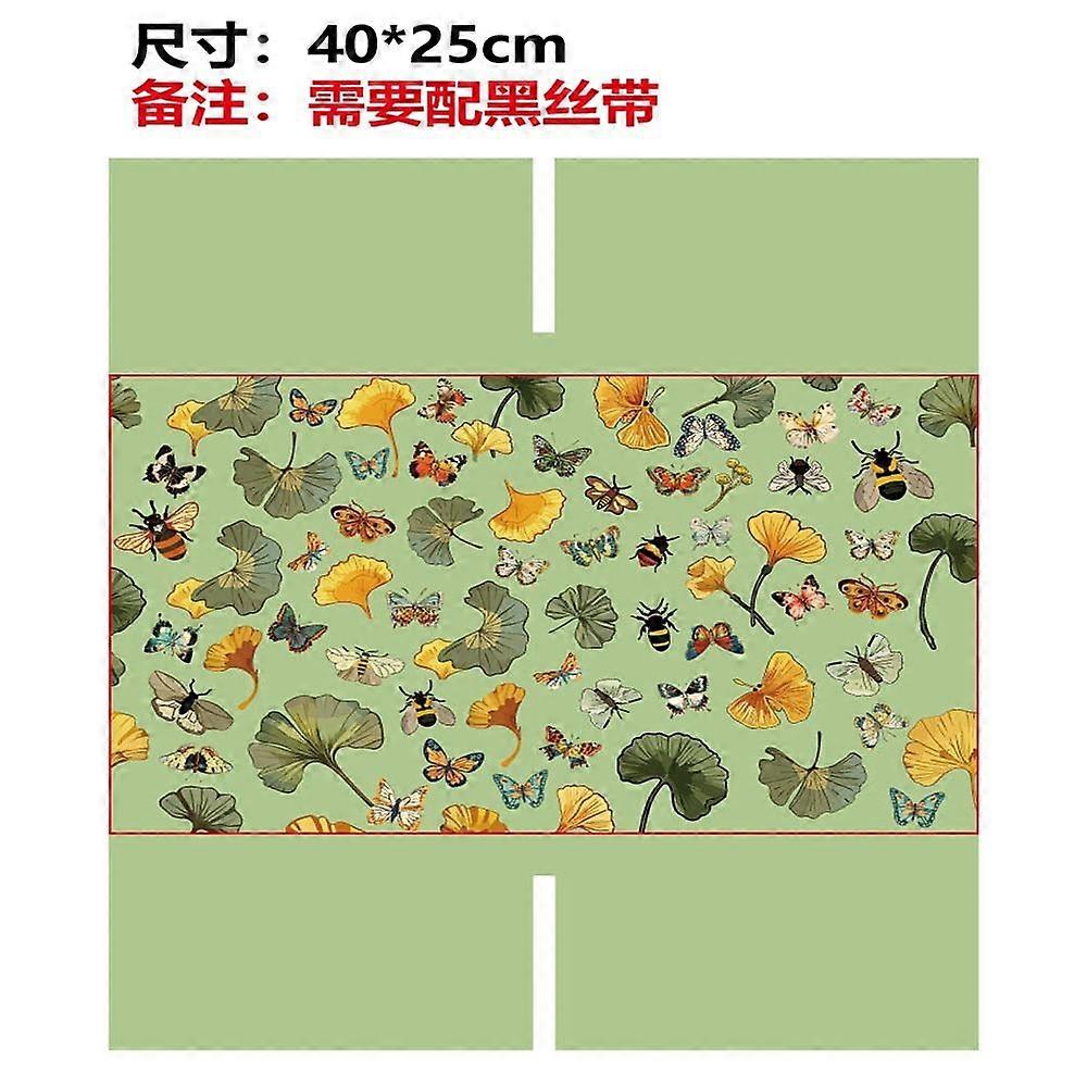 Polyester Book Covers Elastic Notebook Wraps Rectangle Ginkgo Leaf 400x250mm