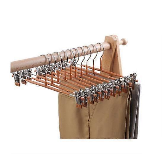 10 PCS Skirt Hangers Pants Hanger with Clips Metal Pant Hangers