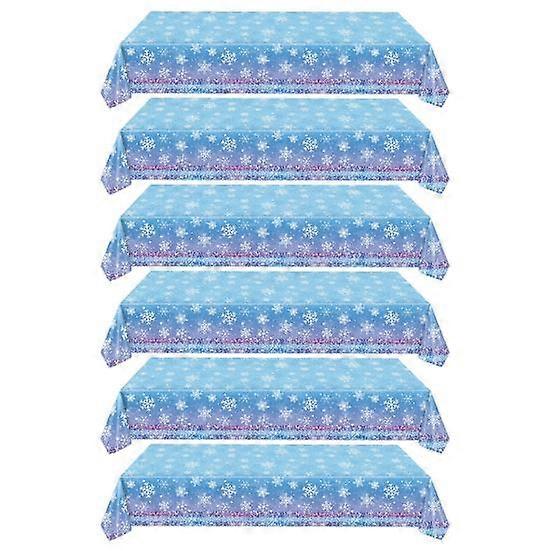 45357 Pack Christmas Tablecloth Winter Holiday Snowflake Dining Tablecloth Plastic Disposable Table