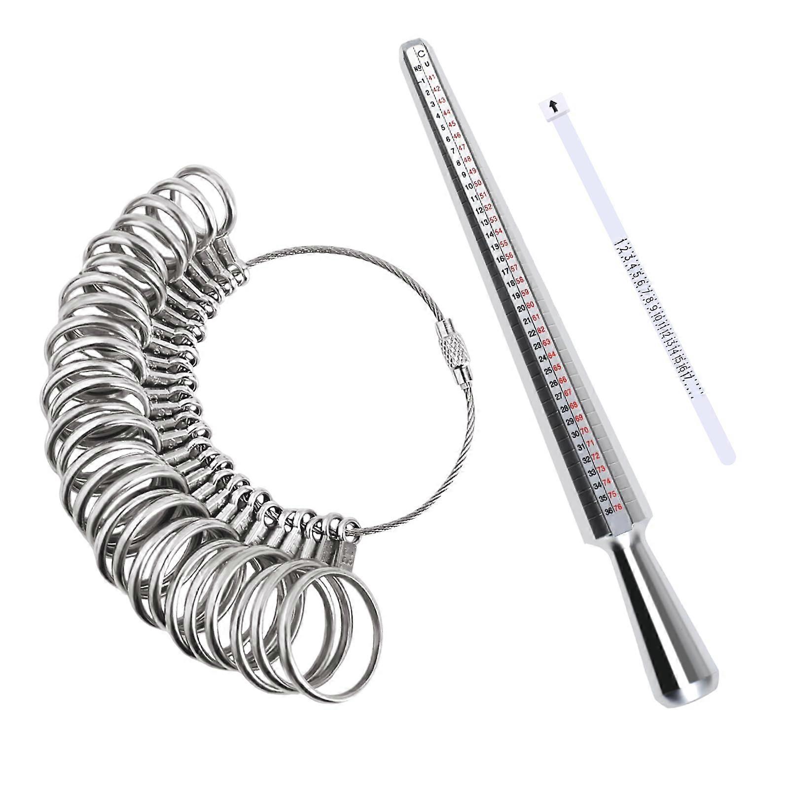 27pcs Ring Sizer Kit - Aluminum Ring Size Measurement Tool US Sizes 0-13 for Accurate Sizing