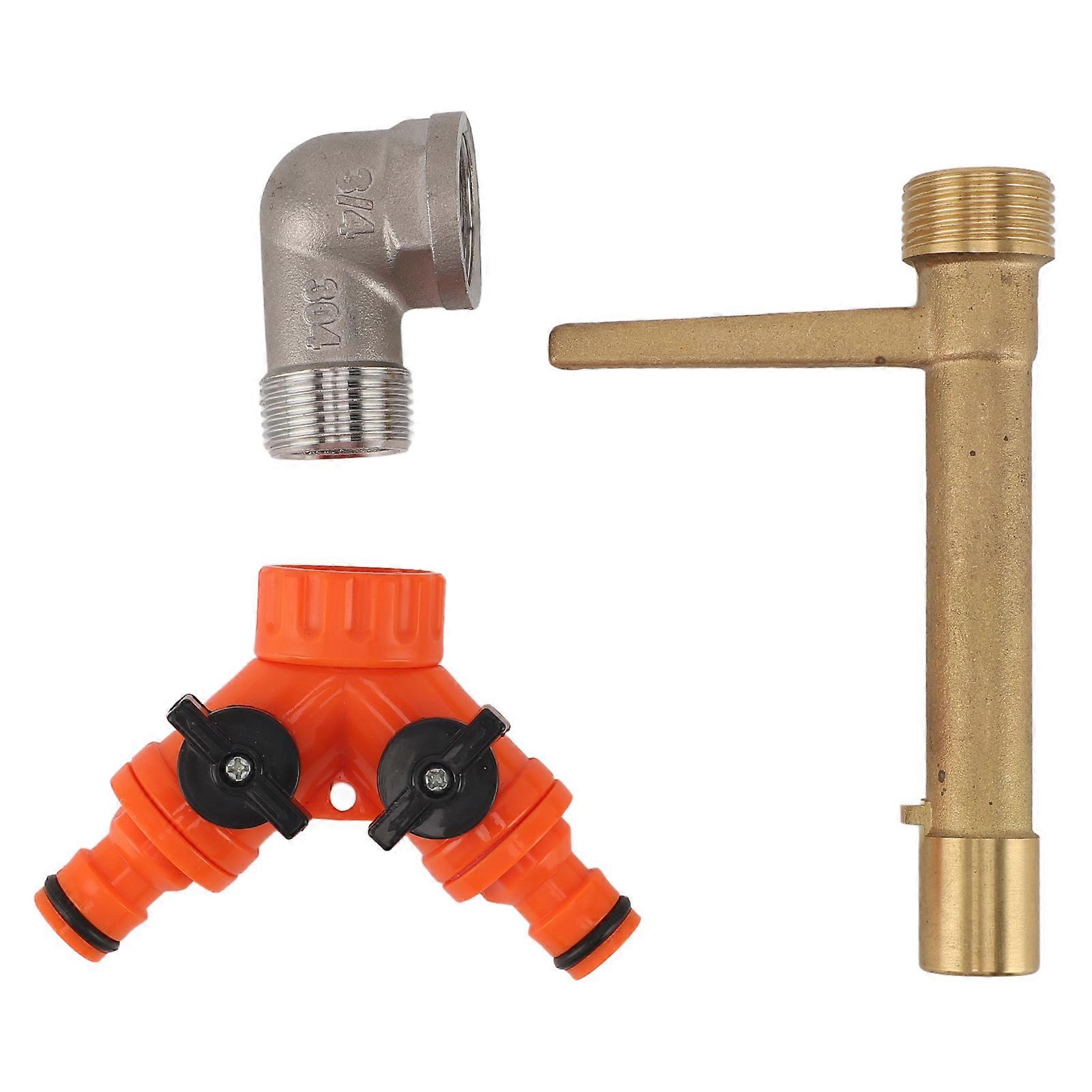 G3/4 Quick Coupler Key Brass Sprinkler Valve Key Stainless Steel Easy Installation Durable Garden Water Intake Valve Key for Irrigation