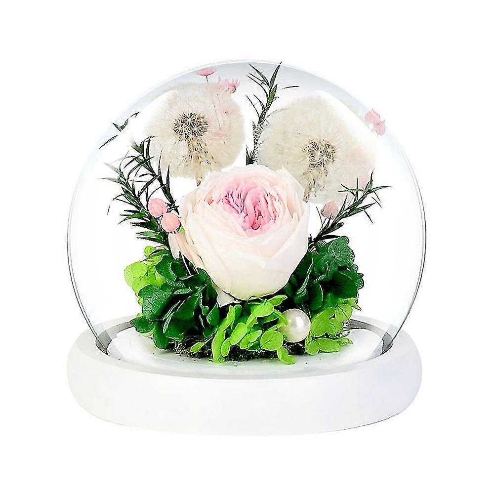 Real Eternal Roses Dandelion- With Led Mood Lights For Valentine's Day Birthday , Elegant Present