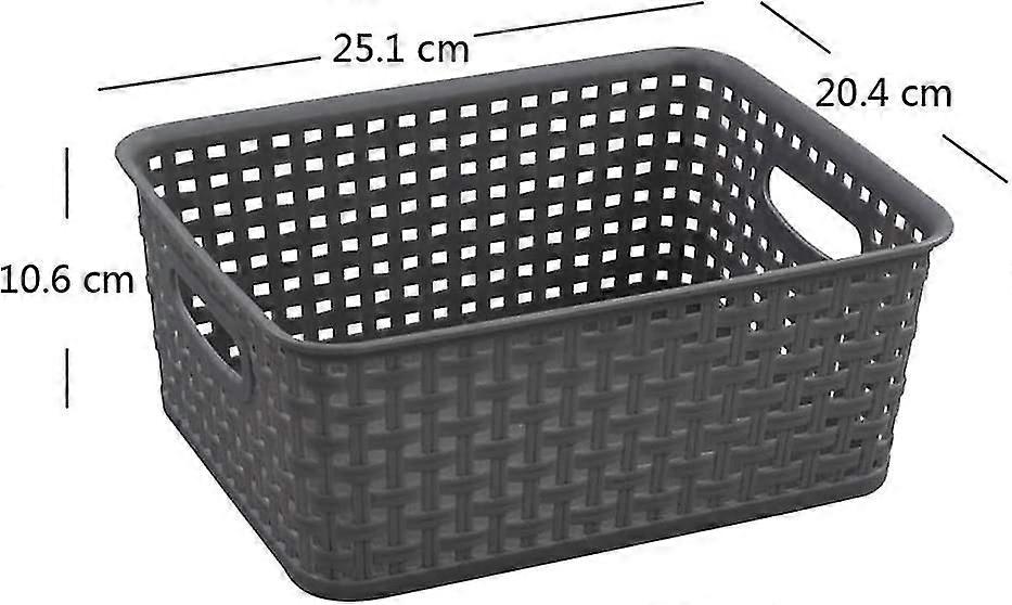 Kitchen Plastic Storage Baskets Small, Gray(1pcs)