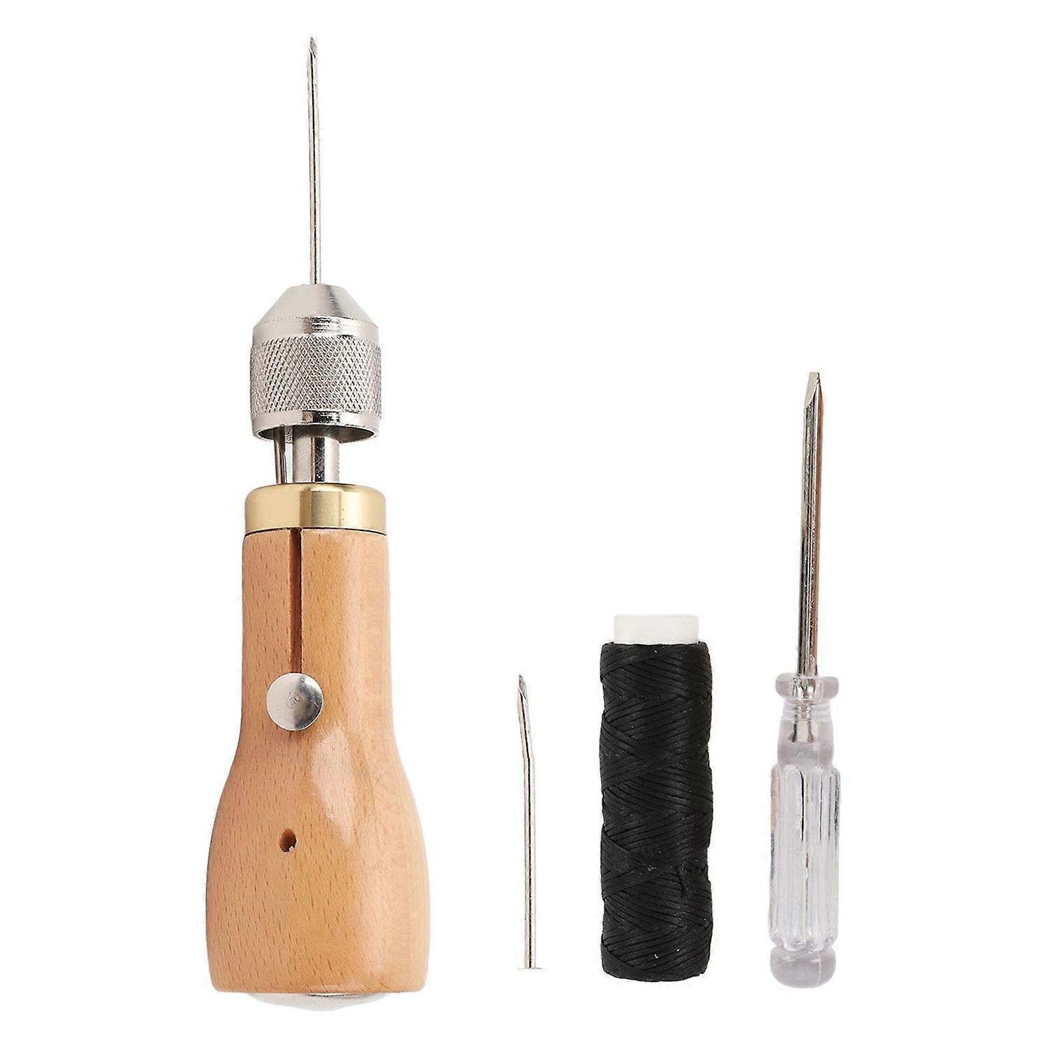 Hand Sewing Awl Kit Easy Threading Quick Sewing Handheld Stitching Awl Tool for Leather Canvas