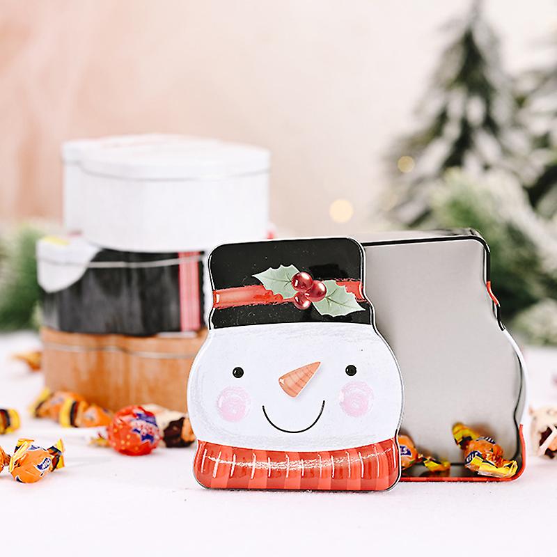 Christmas Decorations Tinplate Box Old Man Snowman Small Box Gift Box Gift Box