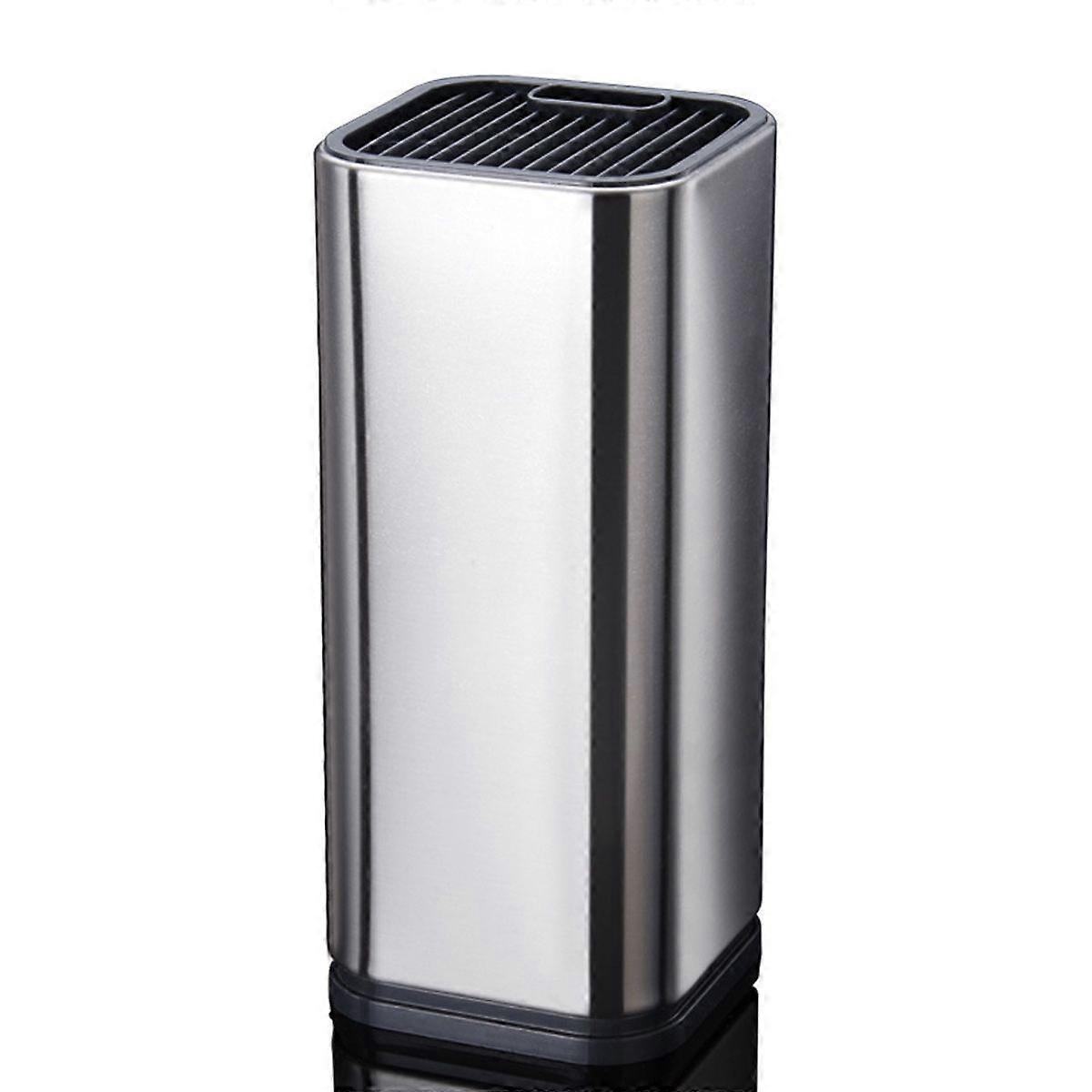 Stainless Steel Knife Block Holder Large Capacity Square Knife Scissors Organizer with 14 Slots and Drain Design - Must-have