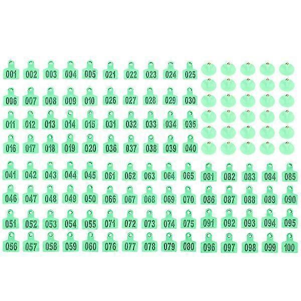 100pcs動物の耳のタグ 家畜の耳のタグ 豚の羊の牛のための数と