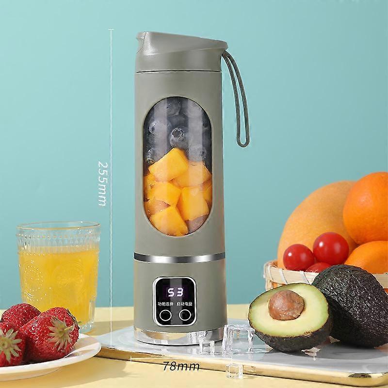 USB Charging Portable Juicer 12 Blade Head 3 Gears Adjustable Double Cover Design Long-lasting High-Power Ice Crusher