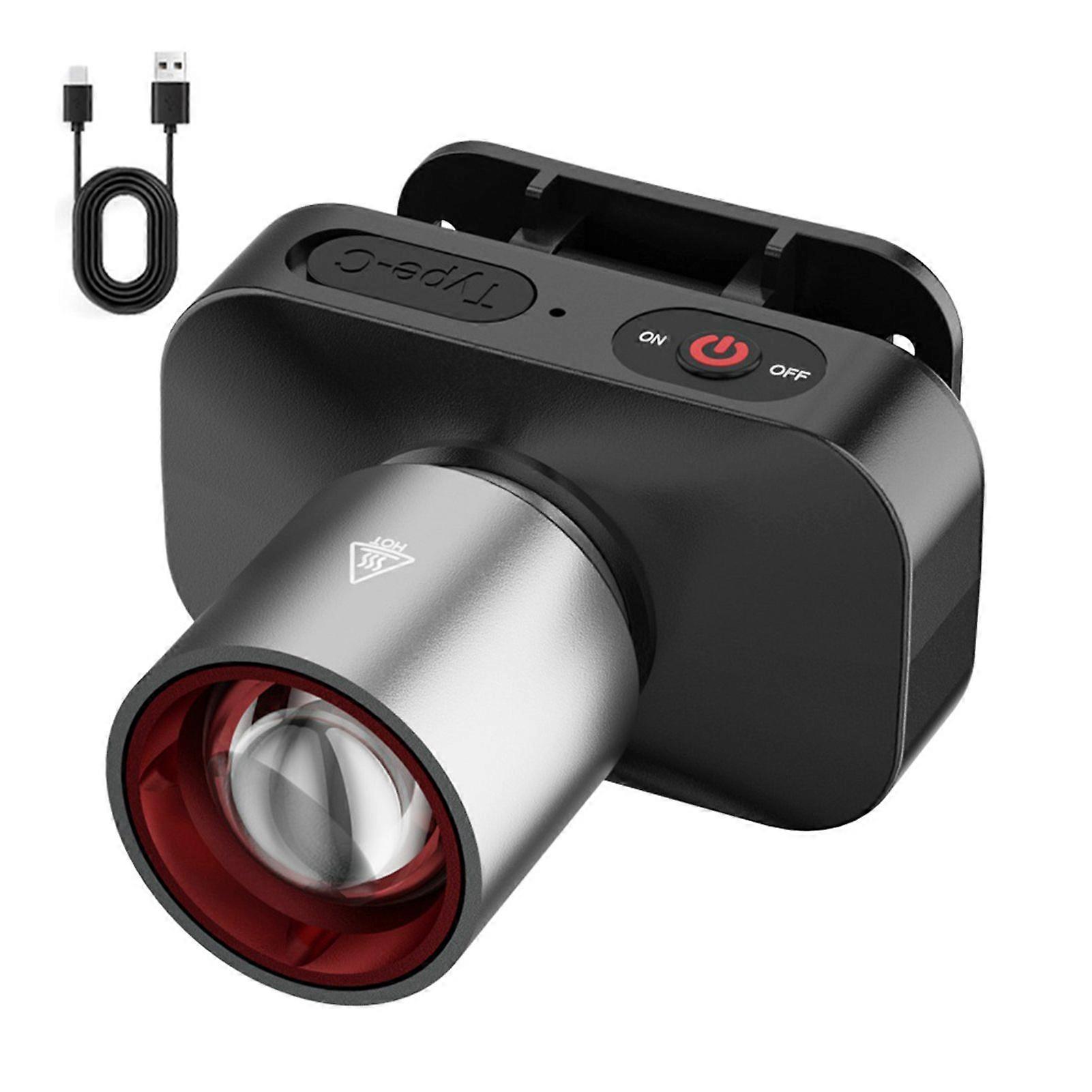 High Power LED Headlamp Extra Bright Zoom Rechargeable Flashlight Big Aperture Head Light for Outdoor Activities