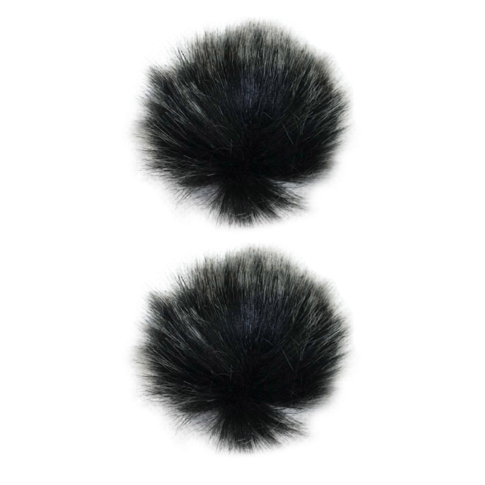 2Pcs Furry Microphone Muff Microphone Windscreen Practical Reusable Lightweight